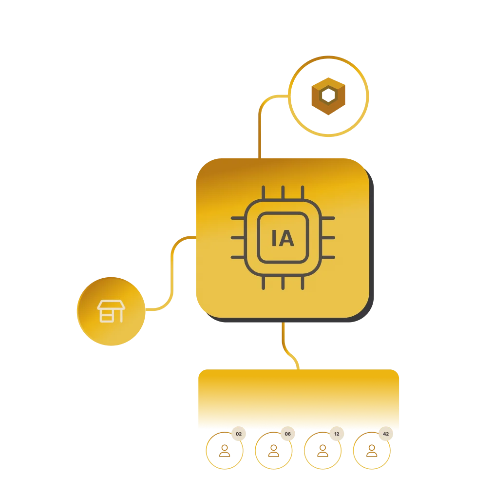 Ilustração de inteligência artificial aplicada à audiência e comunicação digital