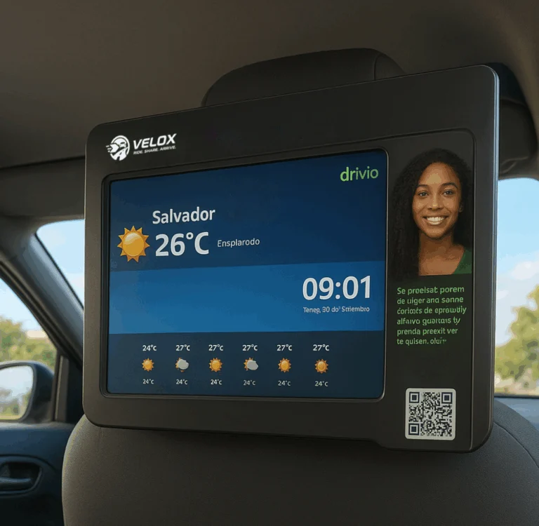 Exemplo de conteúdo para mídia em transporte e espera