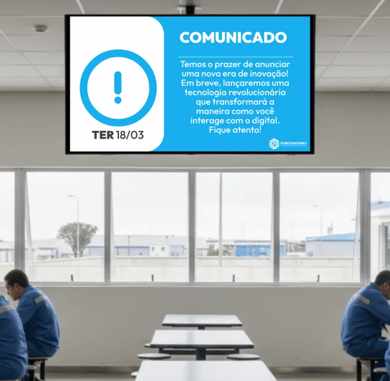 Exemplo de TV corporativa e mídia indoor com Neonews