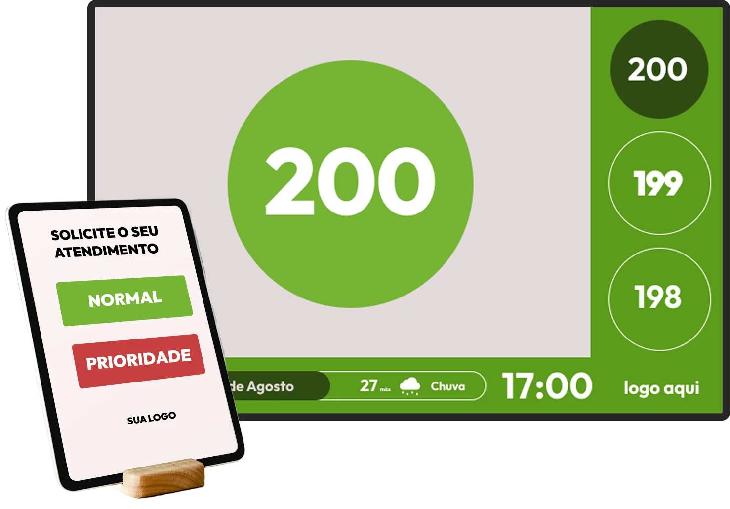 Tela do SGA para gestão de atendimento e filas